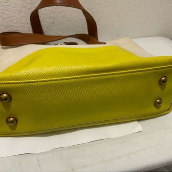 Fossil canvas tote multicolor leather trim - Picture 8 of 11